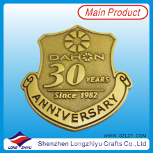 30th Anniversary Promotion Enamel Badge Metal Gold Army Pin Badge Medal We Make Custom Embossed Metallogo Badges Pin Medal Factory (LZY201300280)